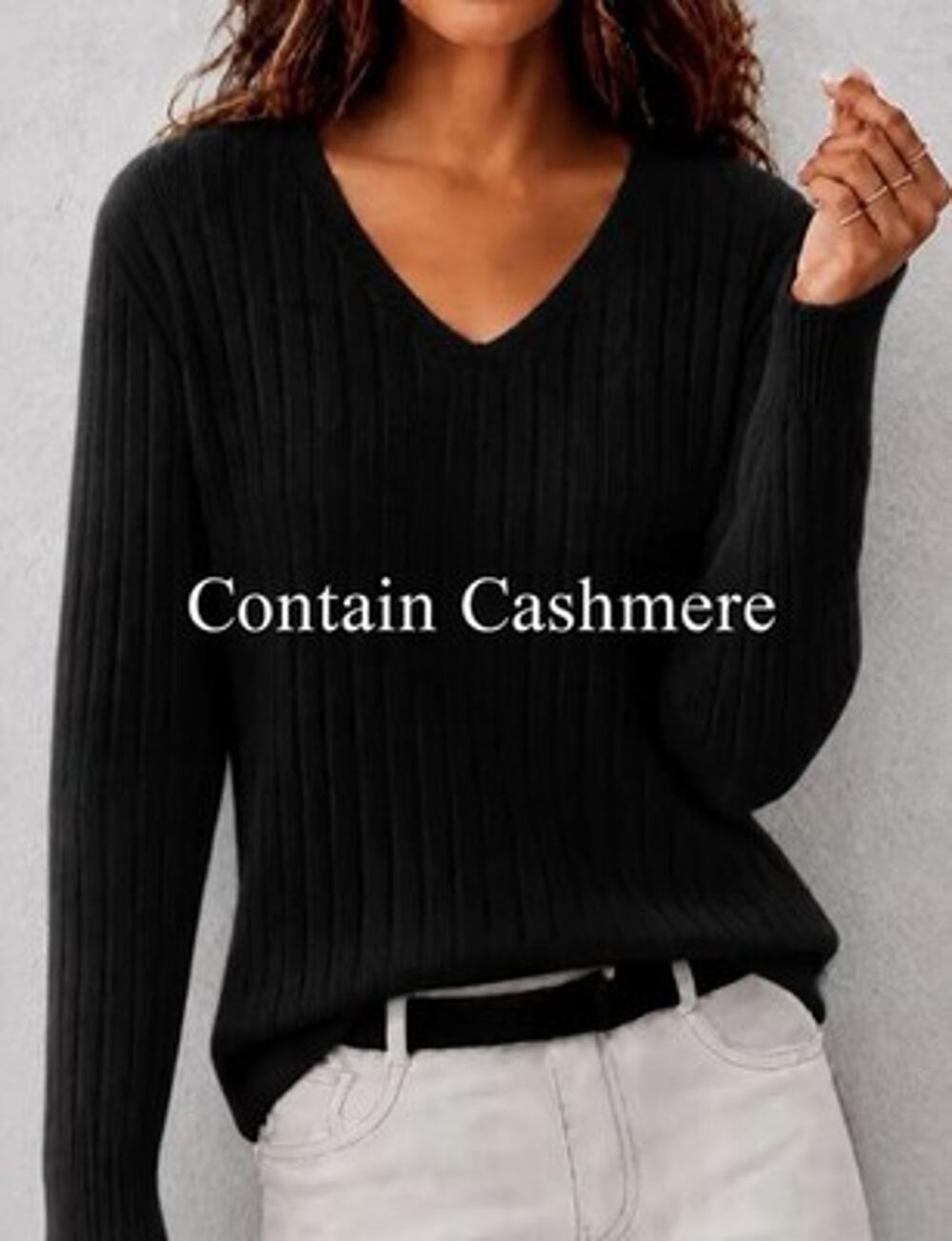 V-Neck Ribbed Goth Grunge Dark Academia Minimalist Sweater Women’s Large